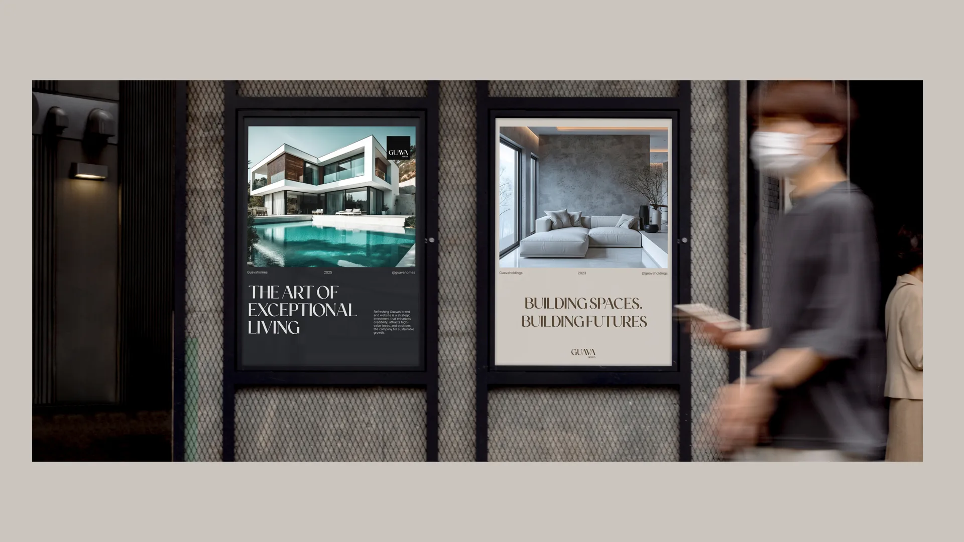 Guava Homes street poster mockups — the art of exceptional living